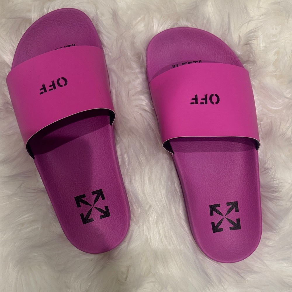 Off-White Vibrant Magenta Slide Sandals